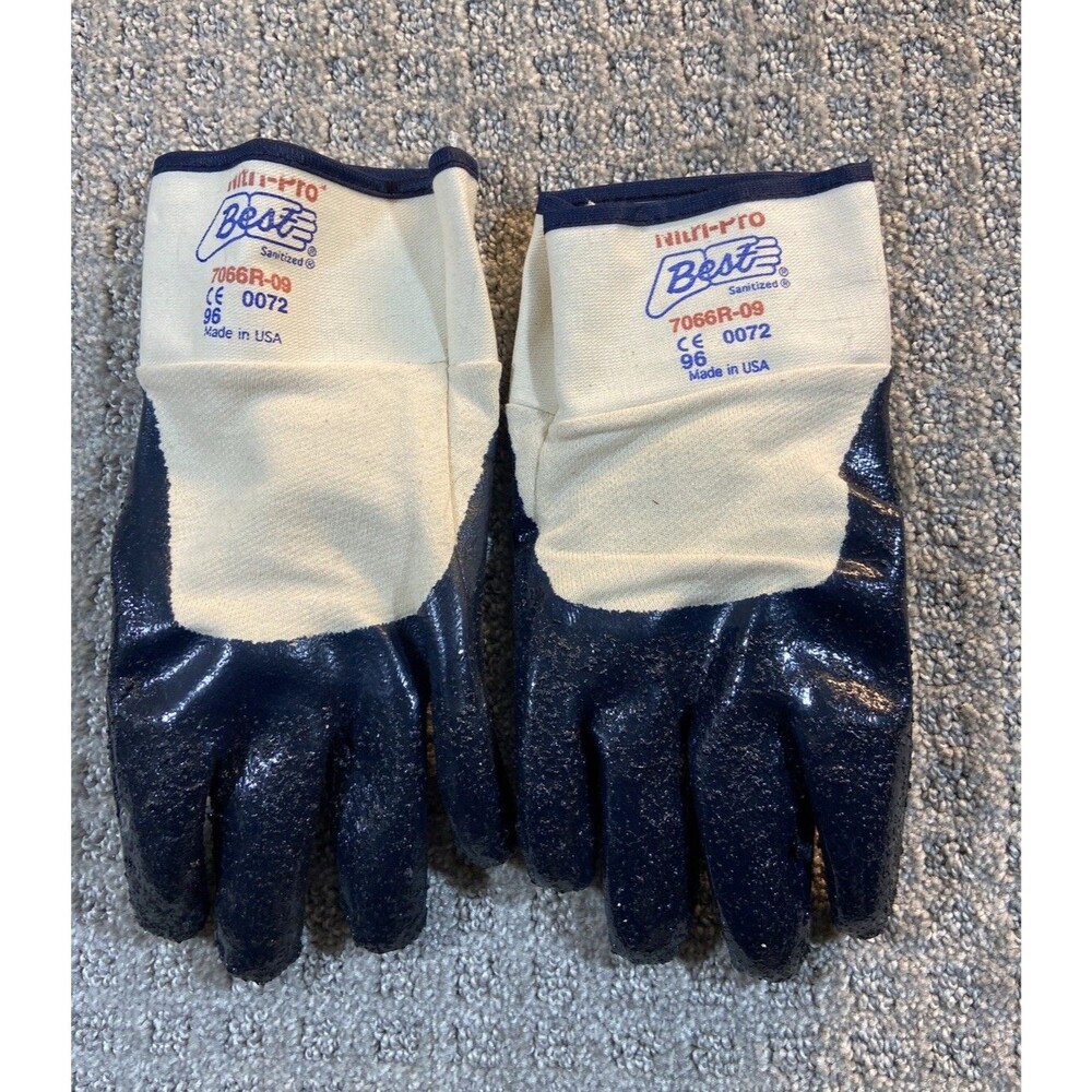 1 Pair  Best Glove Nitri-Pro 7066R-09 Size Large Made In USA